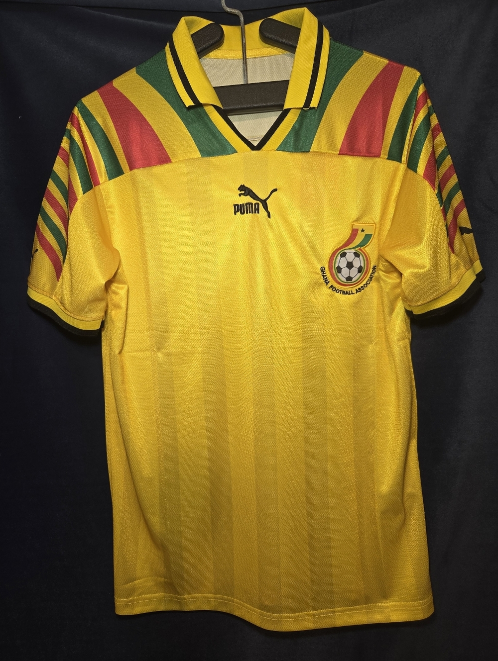 Ghana National Soccer Jersey with Green and Red Trim